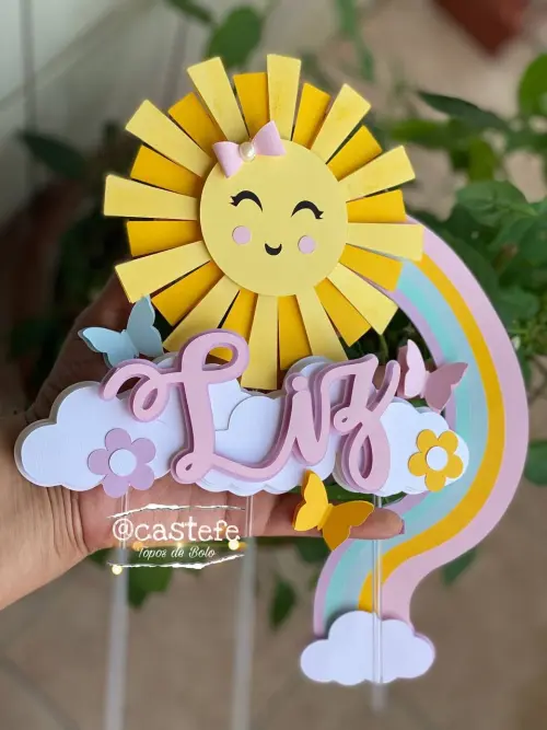 Arquivo de corte topo de bolo Sol Cute