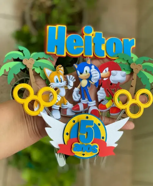 Arquivo de corte topo de bolo Sonic