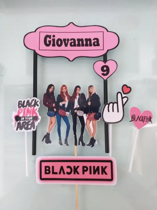 Arquivo de corte topo de bolo Black Pink