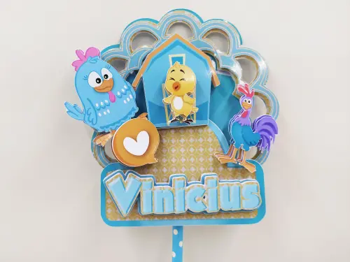 Arquivo de corte topo de bolo Galinha Pintadinha