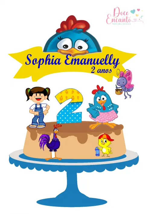 Arquivo de corte topo de bolo Galinha Pintadinha