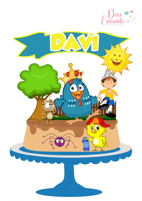 Arquivo de corte topo de bolo Galinha Pintadinha