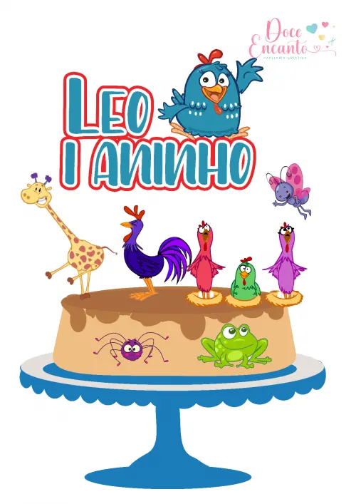 Arquivo de corte topo de bolo Galinha Pintadinha