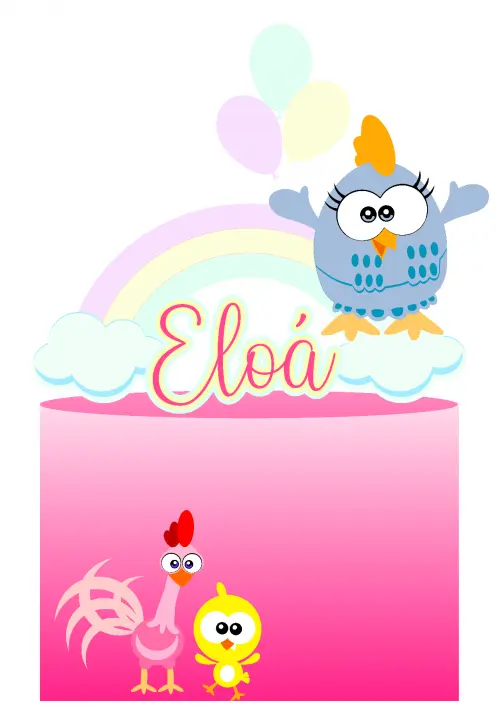 Arquivo de corte topo de bolo Galinha Pintadinha