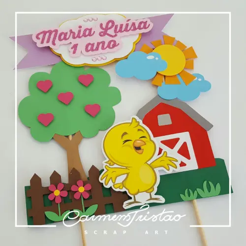 Arquivo de corte topo de bolo Galinha Pintadinha