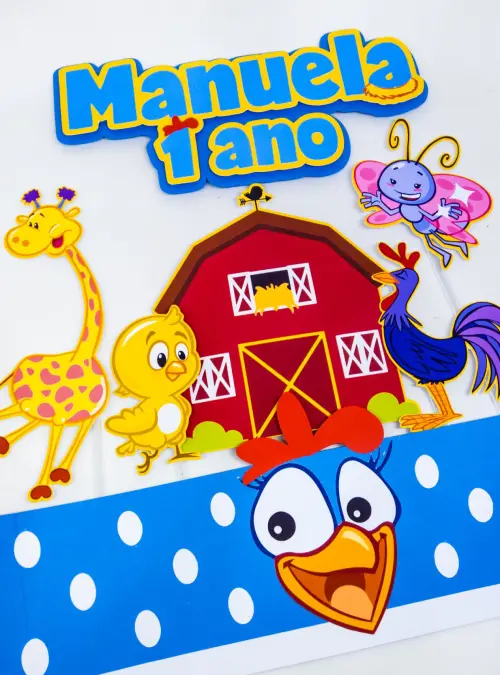 Arquivo de corte topo de bolo Galinha Pintadinha