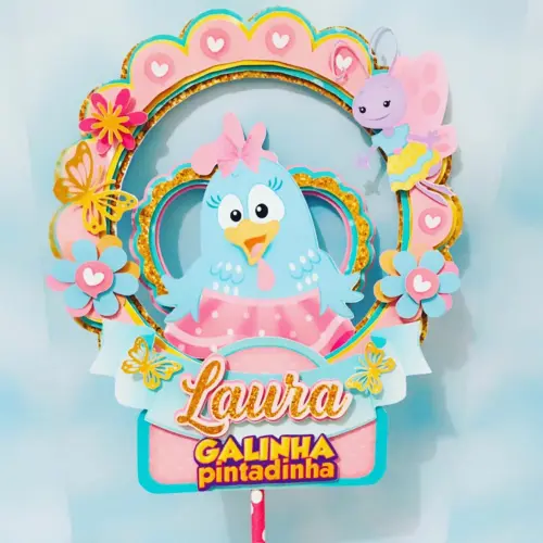 Arquivo de corte topo de bolo Galinha Pintadinha