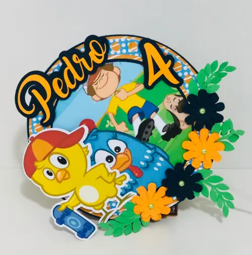 Arquivo de corte topo de bolo Galinha Pintadinha