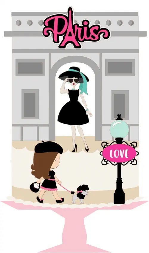 Arquivo de corte topo de bolo Paris