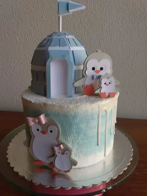 Arquivo de corte topo de bolo pinguim