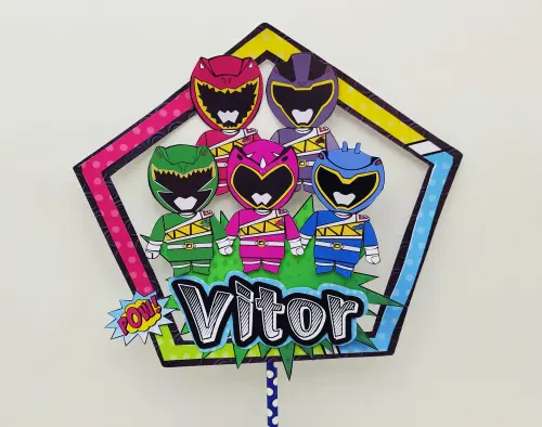 Arquivo de corte topo de bolo Power Rangers