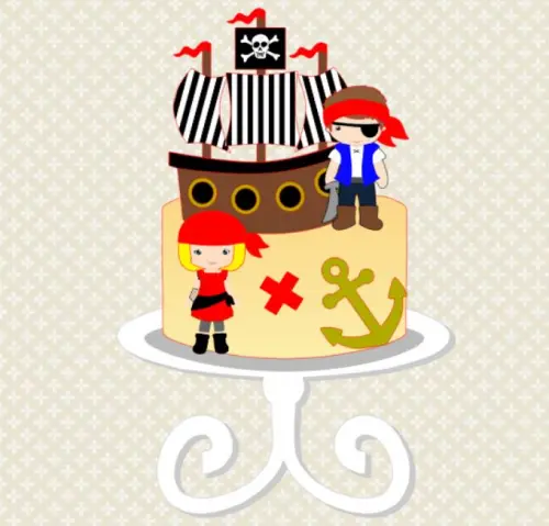 Arquivo de corte topo de bolo Pirata
