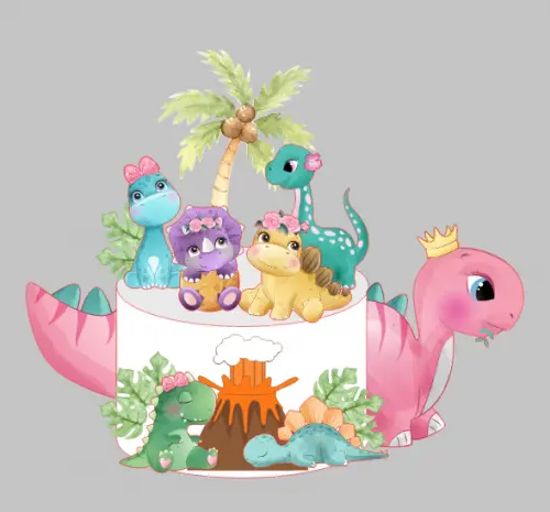 Arquivo de corte topo de bolo Dinossauro