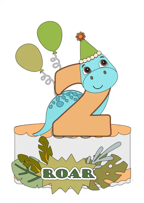 Arquivo de corte topo de bolo Dinossauro