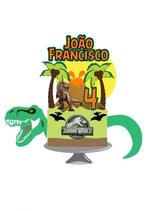 Arquivo de corte topo de bolo Dinossauro