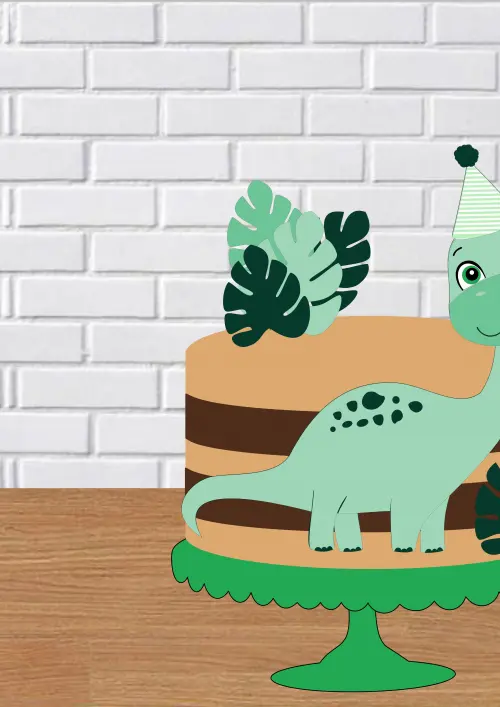 Arquivo de corte topo de bolo Dinossauro