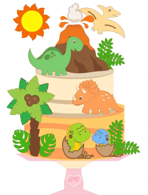 Arquivo de corte topo de bolo Dinossauro