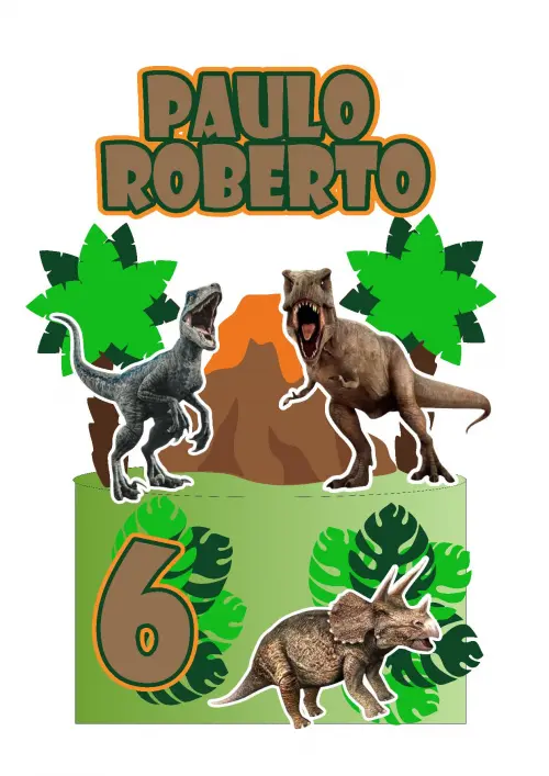 Arquivo de corte topo de bolo Dinossauro