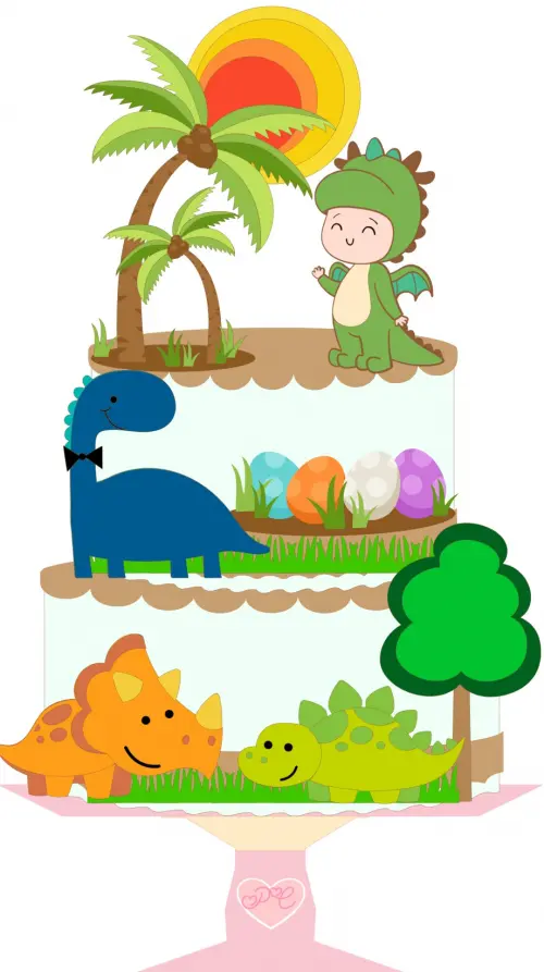 Arquivo de corte topo de bolo Dinossauro