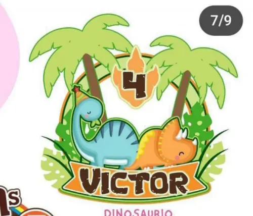 Arquivo de corte topo de bolo Dinossauro