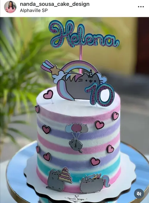 Arquivo de corte topo de bolo Pusheen Cat