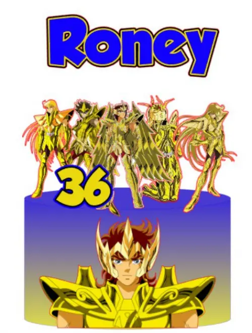 Arquivo de corte topo de bolo Cavaleiros do Zodiaco