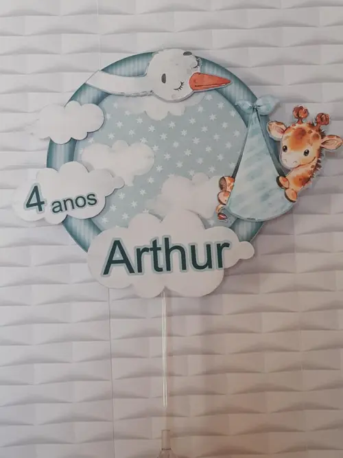 Arquivo de corte topo de bolo Cegonha