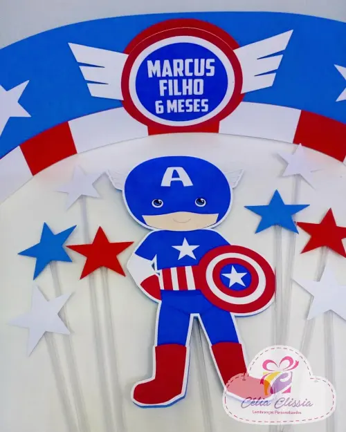 Arquivo de corte topo de bolo Capitão América
