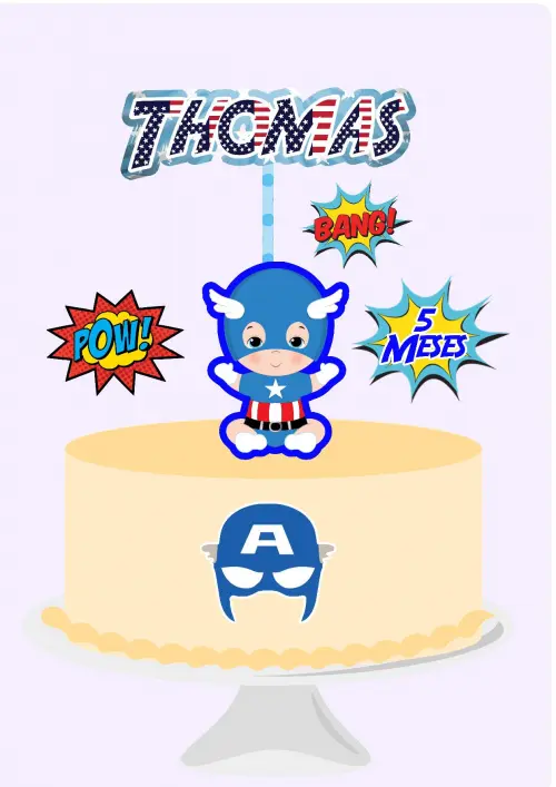 Arquivo de corte topo de bolo Capitão América