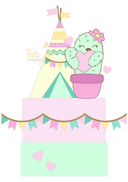 Arquivo de corte topo de bolo Cacto