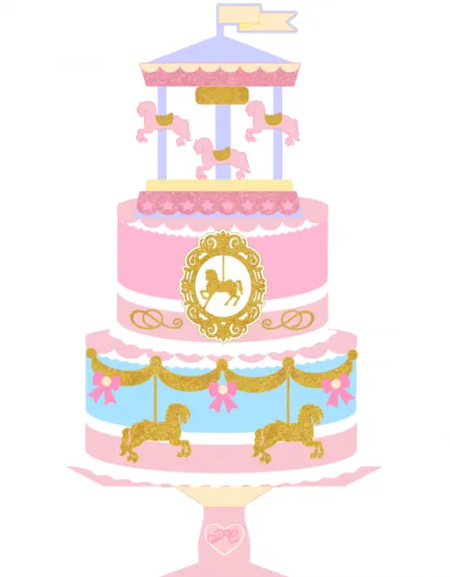 Arquivo de corte topo de bolo Carrossel