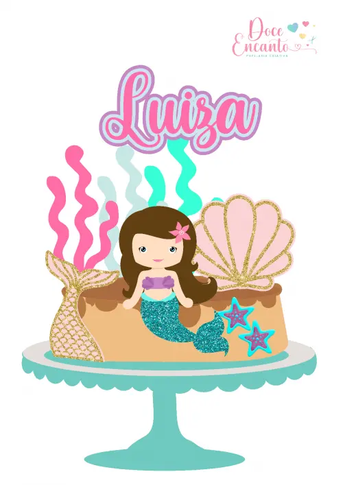 Arquivo de corte topo de bolo Sereia