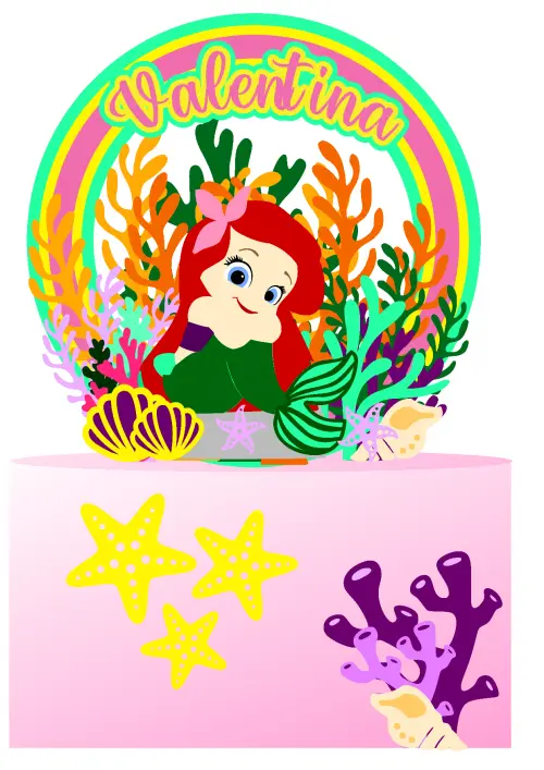 Arquivo de corte topo de bolo Sereia