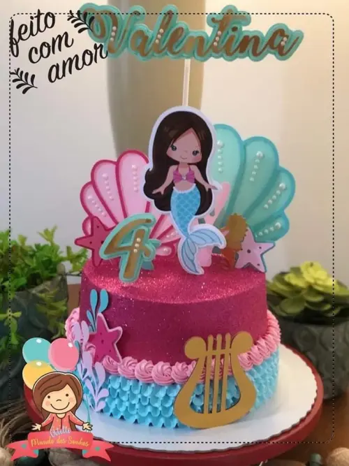 Arquivo de corte topo de bolo Sereia