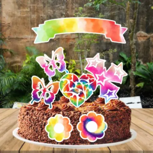 Arquivo de corte Topo de bolo Tie Dye