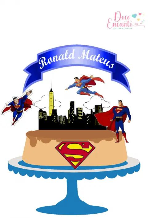 Arquivo de corte topo de bolo Super Homem