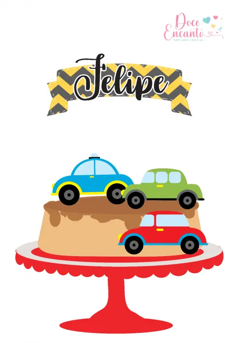 Arquivo de corte topo de bolo Carrinho