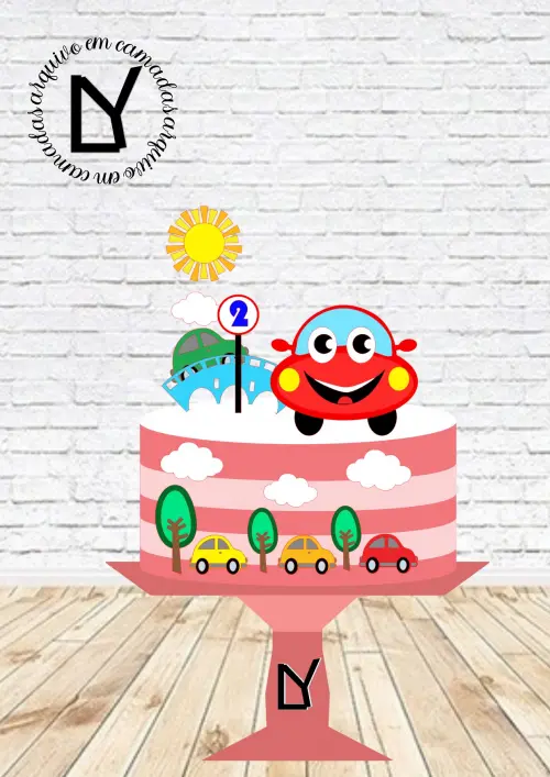 Arquivo de corte topo de bolo Carrinho