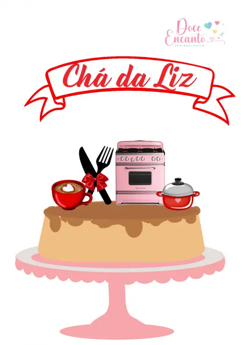 Arquivo de corte topo de bolo Chá de Panela