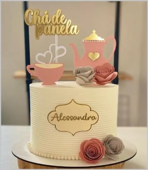 Arquivo de corte topo de bolo Chá de Panela