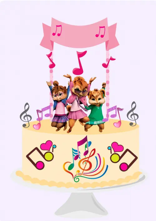 Arquivo de corte topo de bolo Alvin e os esquilos