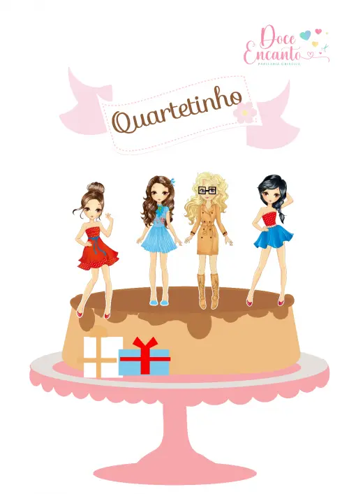 Arquivo de corte topo de bolo Amigas