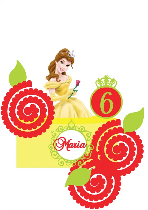 Arquivo de corte Topo de bolo Bela e a Fera