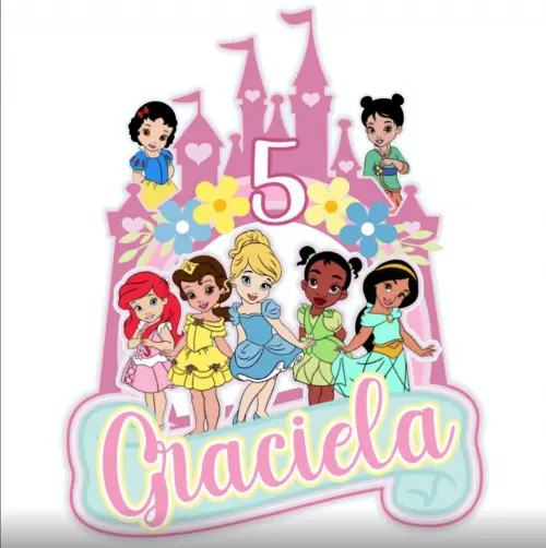 Arquivo de corte topo de bolo princesas