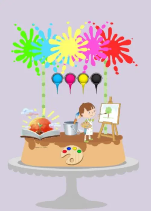 Arquivo de corte topo de bolo Aquarela