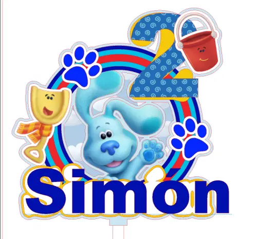 Arquivo de corte topo de bolo As pistas de Blue