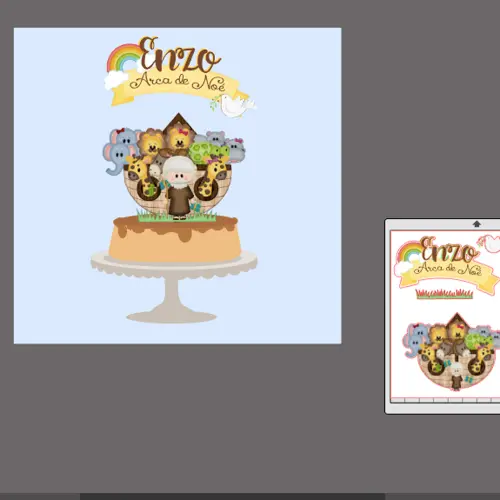 Arquivo de corte topo de bolo Arca de Noé