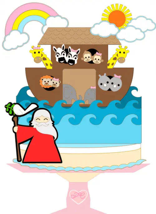 Arquivo de corte topo de bolo Arca de Noé