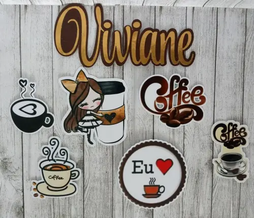 Arquivo de corte topo de bolo Café