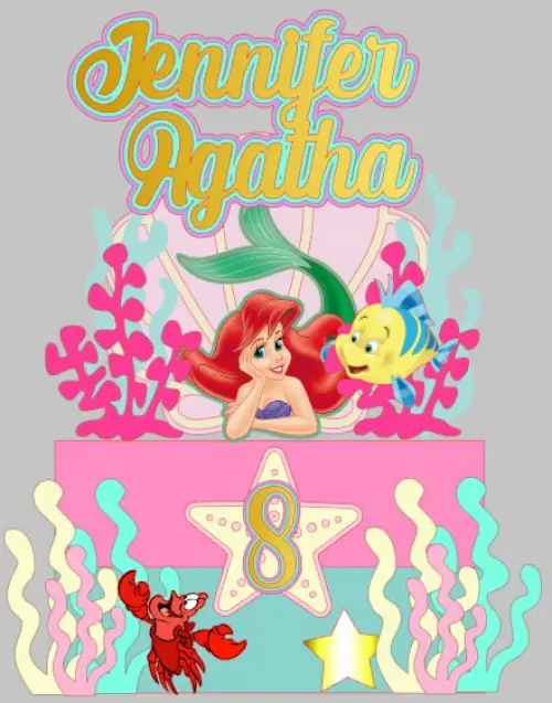 Arquivo de corte topo de bolo Ariel